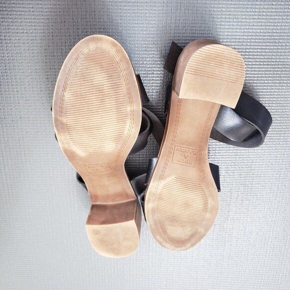 Rock & Candy Strappy Chunky Heeled Black Sandals Size 8 Ankle Strap Buckle - Picture 10 of 10